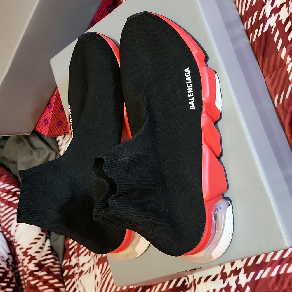 Balenciaga Speed Sneaker Black/Red/Clear/White Men's sz 44EU/11US